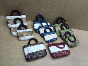 Suede Foil Handle Bag