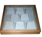 Compact Wooden Edge Earring Display Tray