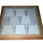 Compact Wooden Edge Earring Display Tray