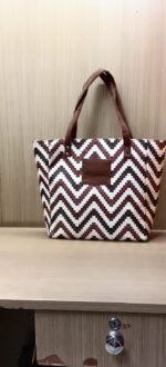 Jute Fabric Zig Zag Bag