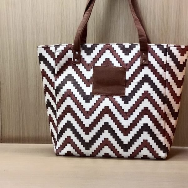 Jute Fabric Zig Zag Bag